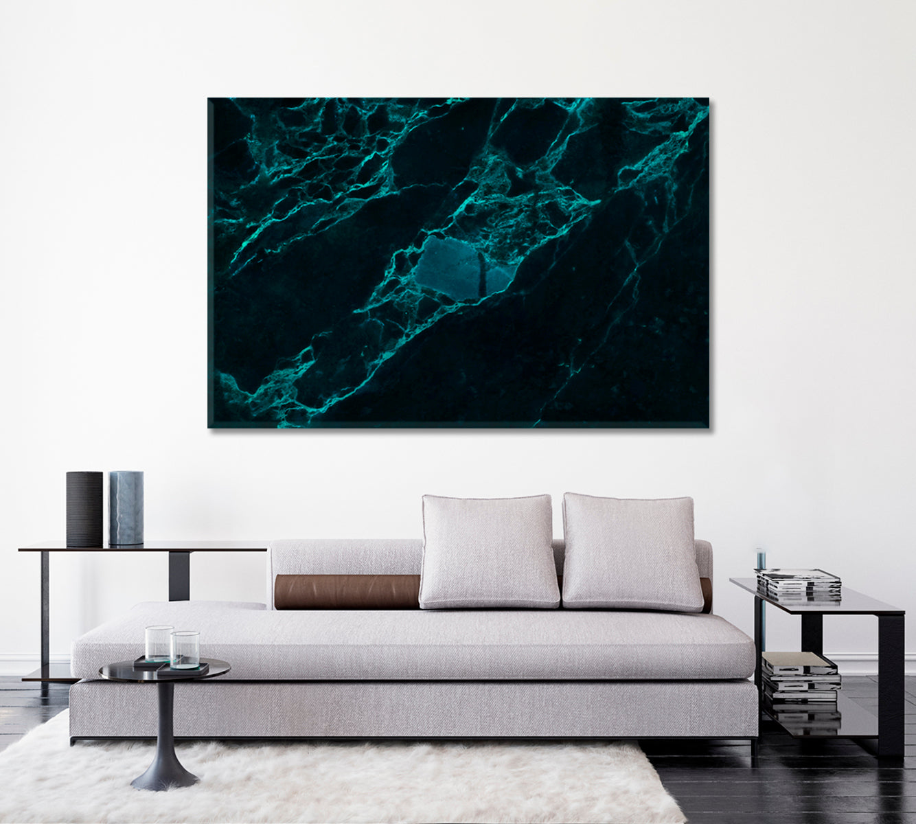 Dark Green Marble Abstraction Canvas Print-Canvas Print-CetArt-1 Panel-24x16 inches-CetArt