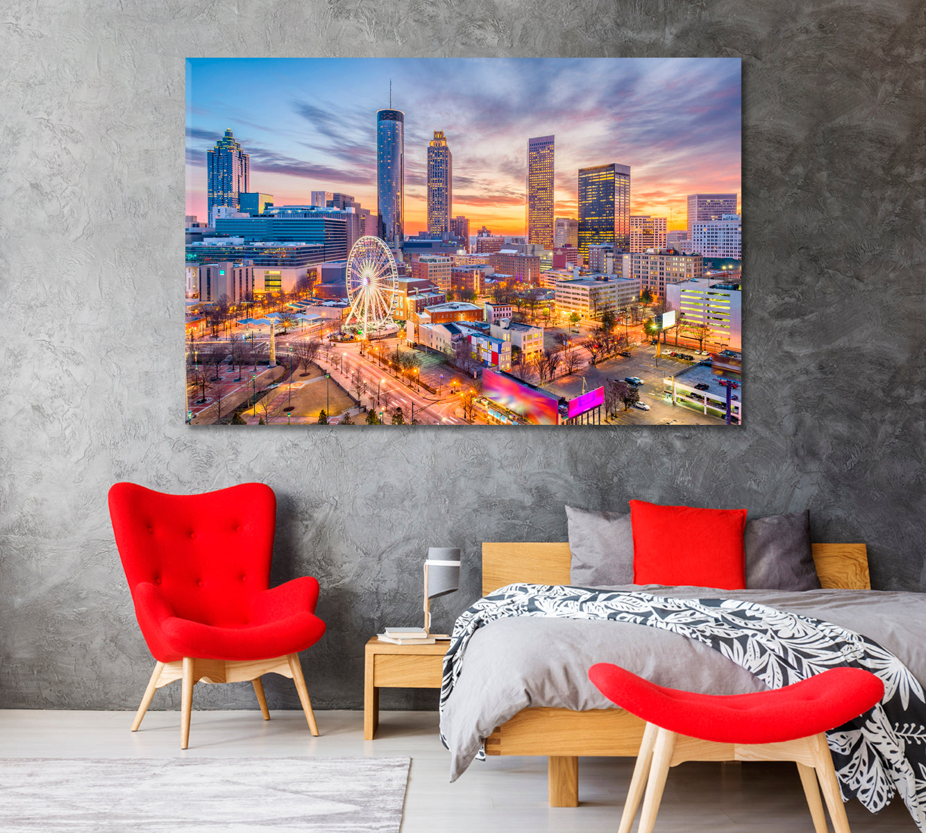 Downtown Atlanta USA Canvas Print-Canvas Print-CetArt-1 Panel-24x16 inches-CetArt