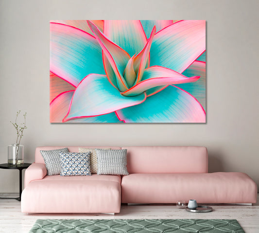 Delicate Pink Agave Leaves Canvas Print-Canvas Print-CetArt-1 Panel-24x16 inches-CetArt