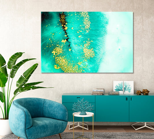 Abstract Turquoise Agate Canvas Print-Canvas Print-CetArt-1 Panel-24x16 inches-CetArt
