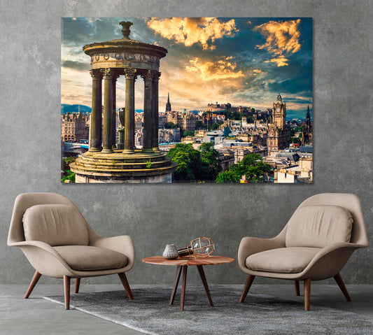 Dramatic Sky over Edinburgh Scotland Canvas Print-Canvas Print-CetArt-1 Panel-24x16 inches-CetArt