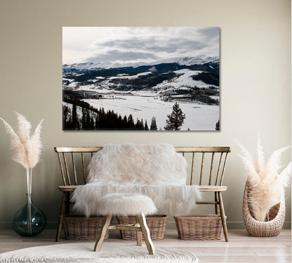 Snow Covered Mountains Colorado USA Canvas Print-Canvas Print-CetArt-1 Panel-24x16 inches-CetArt