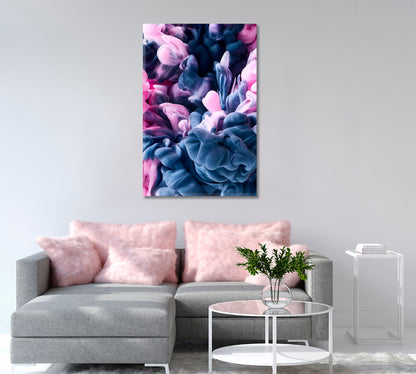 Abstract Gray and Pink Paint Splash Canvas Print-Canvas Print-CetArt-1 panel-16x24 inches-CetArt