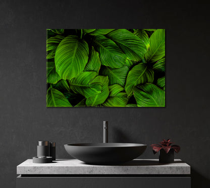 Green Tropical Leaf Canvas Print-Canvas Print-CetArt-1 Panel-24x16 inches-CetArt