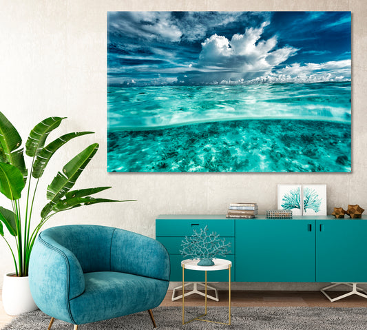 Seascape Coral Gardens under Clear Water Canvas Print-Canvas Print-CetArt-1 Panel-24x16 inches-CetArt