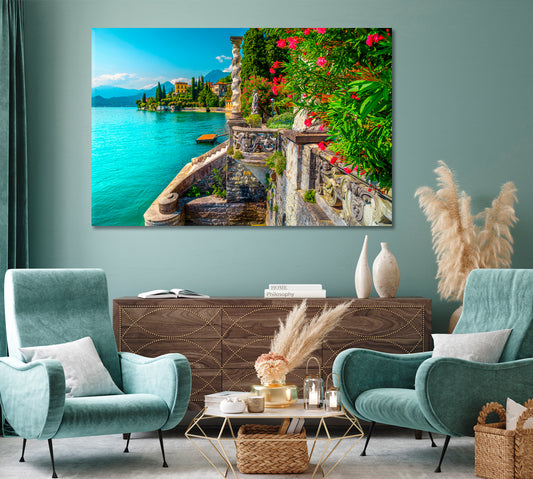 Villa Monastero and Lake Como Italy Canvas Print-Canvas Print-CetArt-1 Panel-24x16 inches-CetArt