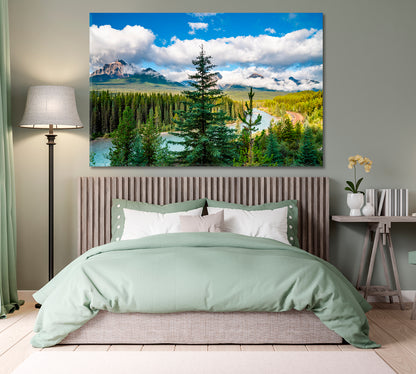 Morant's Curve Banff National Park Canada Canvas Print-Canvas Print-CetArt-1 Panel-24x16 inches-CetArt