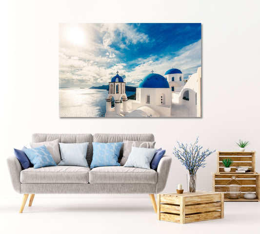 Churches in Oia Santorini Island Greece Canvas Print-Canvas Print-CetArt-1 Panel-24x16 inches-CetArt