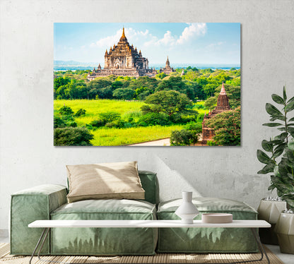 Landscape of Ancient Temples and Pagodas Bagan Myanmar Canvas Print-Canvas Print-CetArt-1 Panel-24x16 inches-CetArt