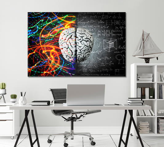 Left Brain Logical vs Right Brain Creative Canvas Print-Canvas Print-CetArt-1 Panel-24x16 inches-CetArt