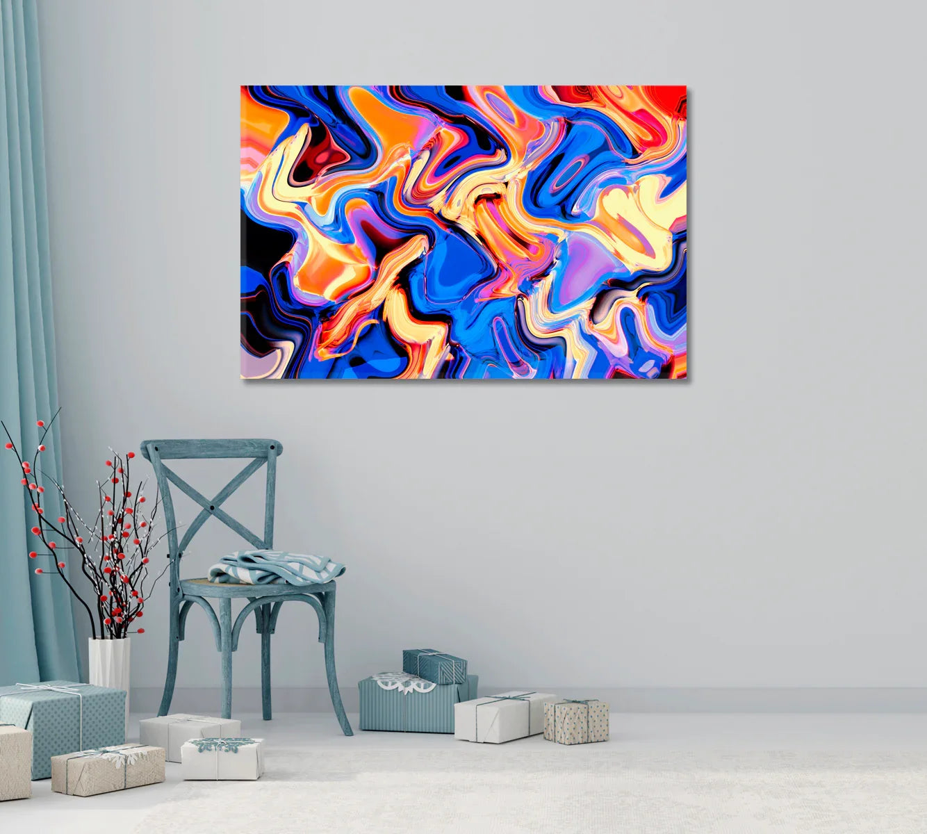 Colorful Bright Acrylic Pattern canvas with vibrant strokes.