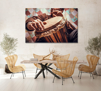 Ethnic Musical Instrument Djembe Canvas Print-Canvas Print-CetArt-1 Panel-24x16 inches-CetArt