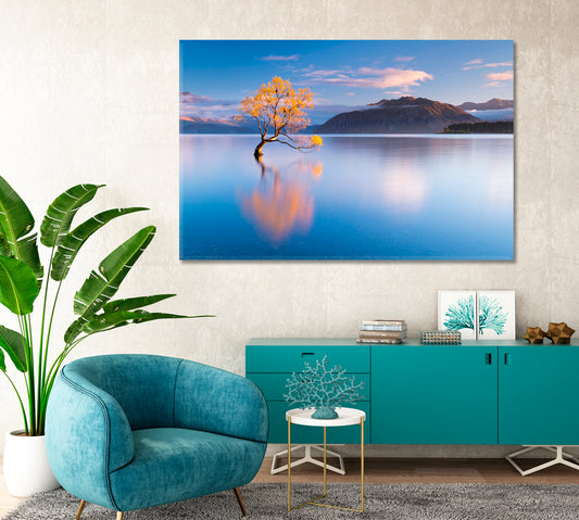 That Wanaka Tree in Autumn New Zealand Canvas Print-Canvas Print-CetArt-1 Panel-24x16 inches-CetArt