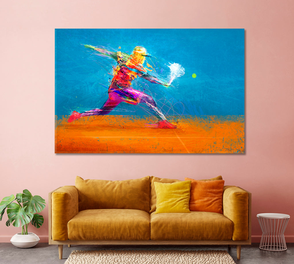 Abstract Tennis Player Canvas Print