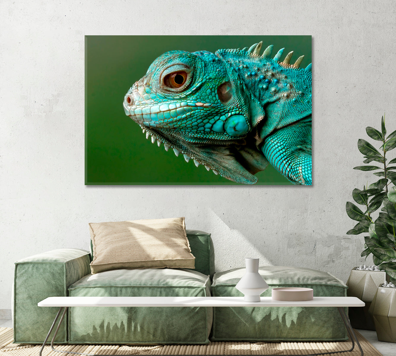 Wild Iguana Close Up Canvas Print-Canvas Print-CetArt-1 Panel-24x16 inches-CetArt