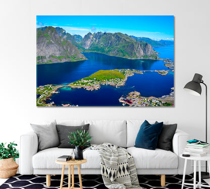 View of the Stunning Mountains Lofoten Islands Norway Canvas Print-Canvas Print-CetArt-1 Panel-24x16 inches-CetArt