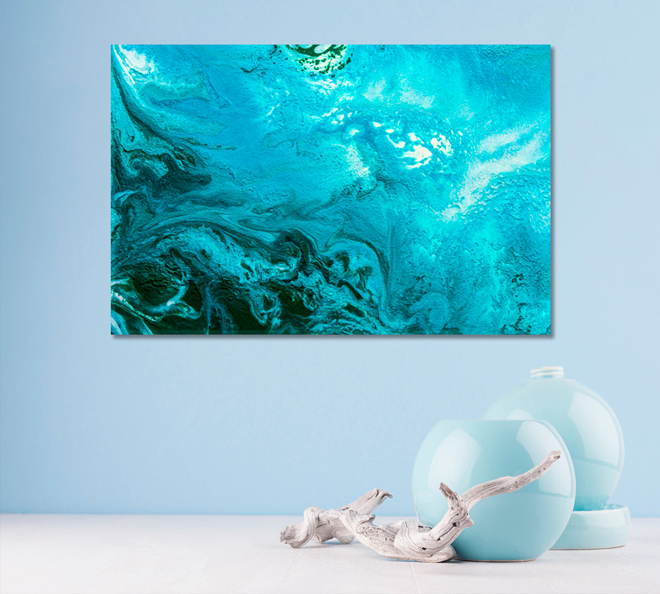 Abstract Imitation of Sea Waves Canvas Print-Canvas Print-CetArt-1 Panel-24x16 inches-CetArt