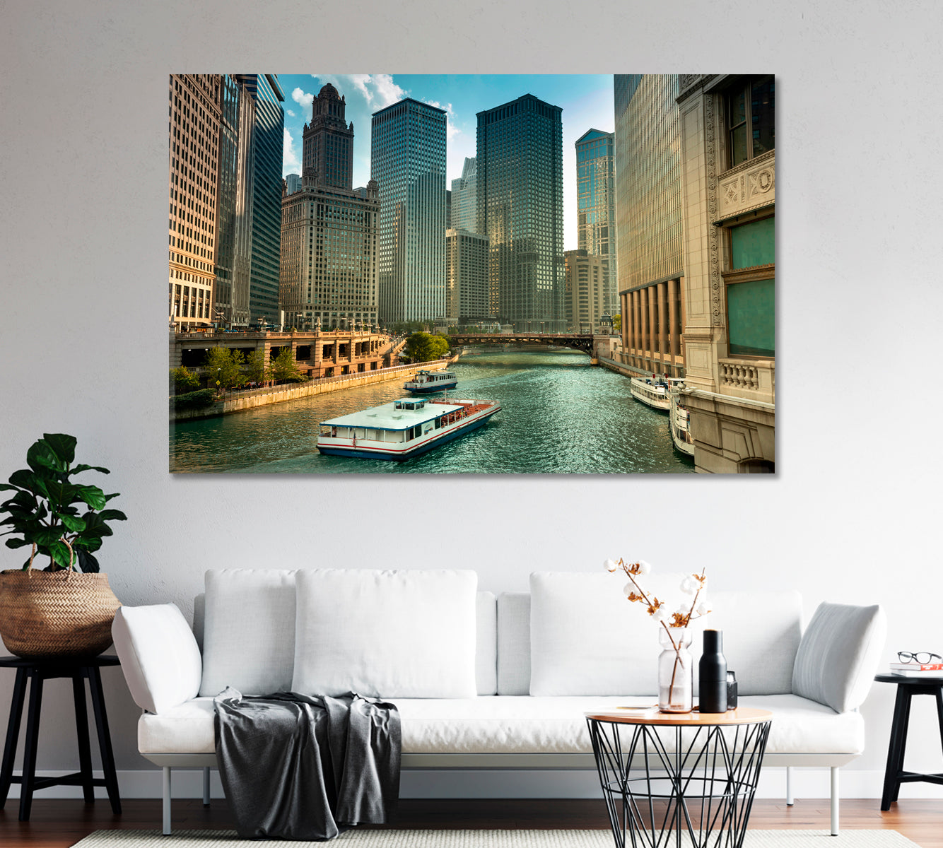 Chicago River Illinois USA Canvas Print-Canvas Print-CetArt-1 Panel-24x16 inches-CetArt