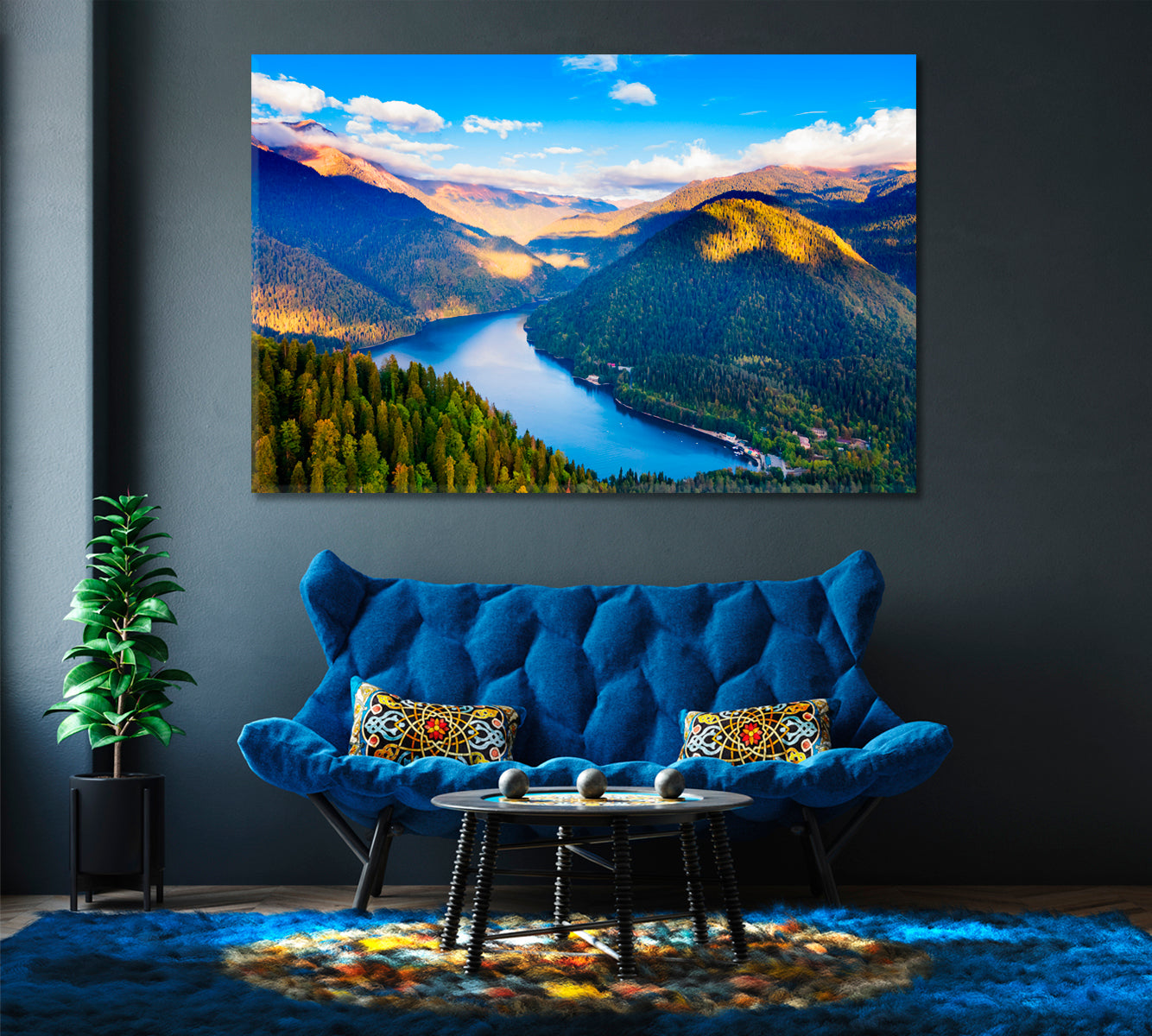 Lake Ritsa in the Mountains of Abkhazia Georgia Canvas Print-Canvas Print-CetArt-1 Panel-24x16 inches-CetArt