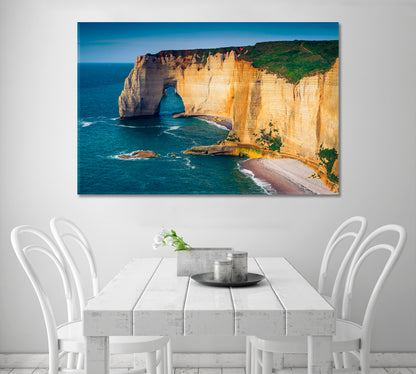 Atlantic Ocean Coastline with High Cliffs Canvas Print-Canvas Print-CetArt-1 Panel-24x16 inches-CetArt