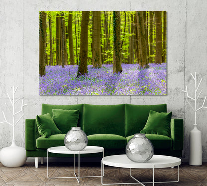 Bluebells Flowers in Hallerbos Forest Bruxelles Belgium Canvas Print-Canvas Print-CetArt-1 Panel-24x16 inches-CetArt