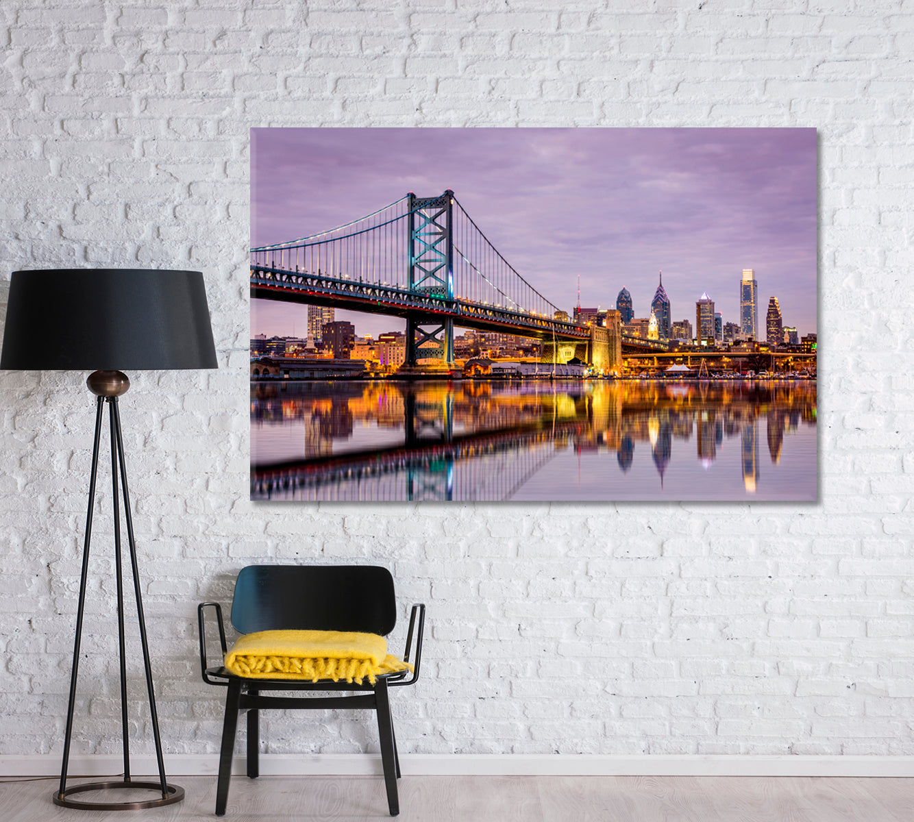 Ben Franklin Bridge, Philadelphia Skyline, Philadelphia Canvas store