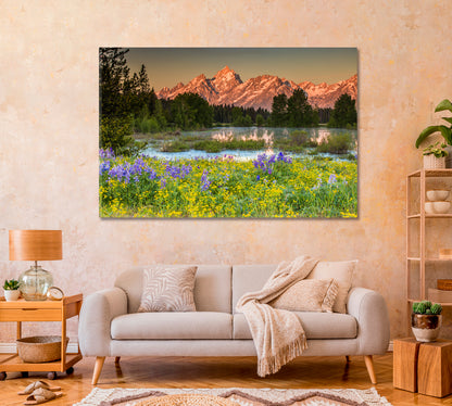 Nature Landscape Grand Teton National Park Canvas Print-Canvas Print-CetArt-1 Panel-24x16 inches-CetArt