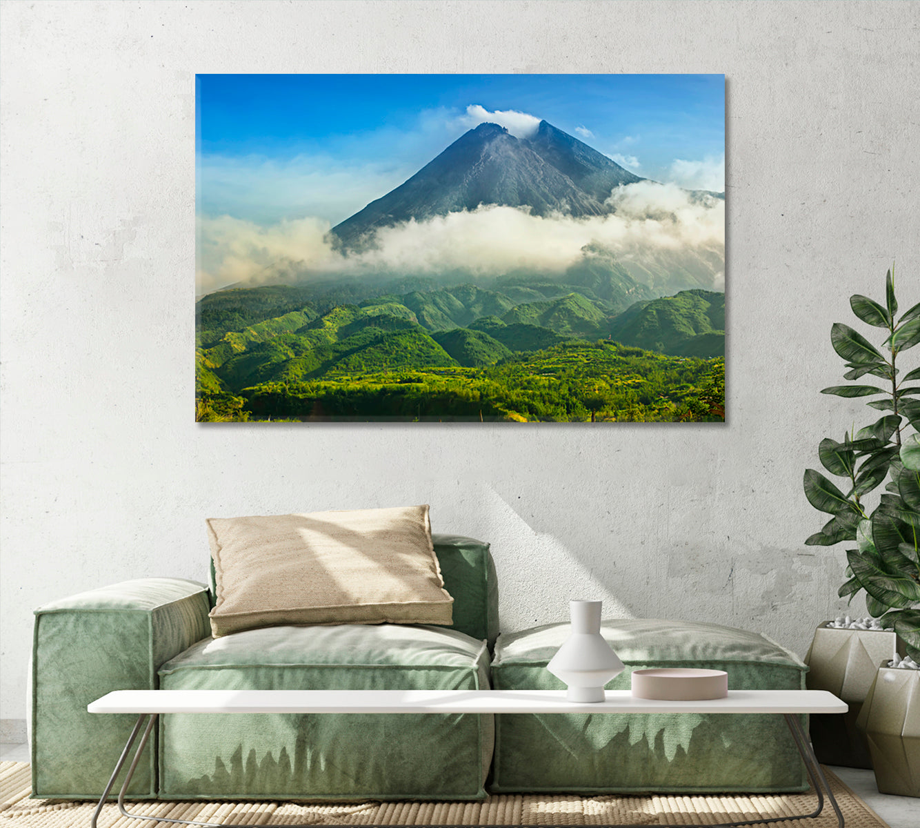 Active Volcano Merapi in Indonesia Canvas Print-Canvas Print-CetArt-1 Panel-24x16 inches-CetArt