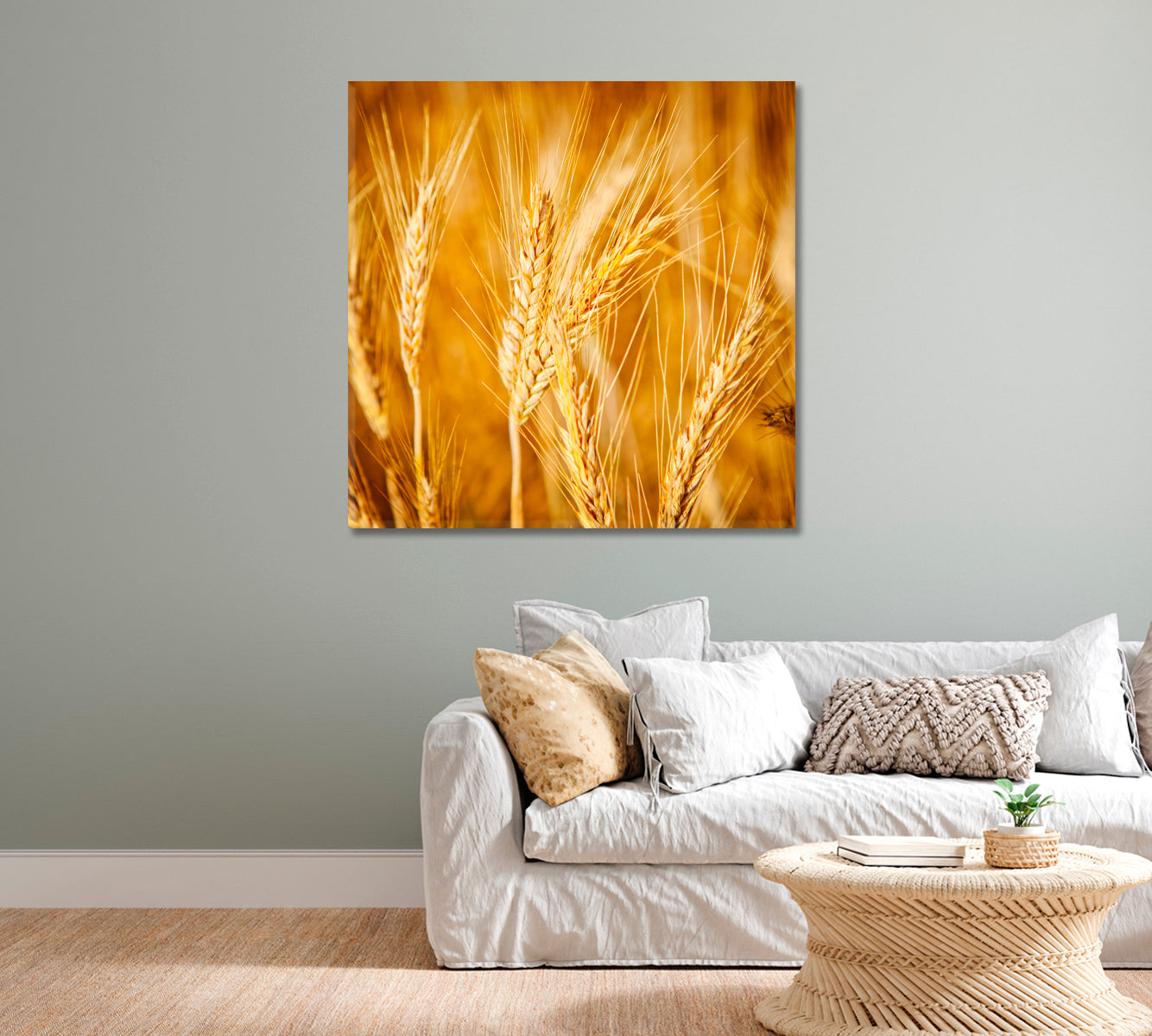 Golden Wheat Field Canvas Print-Canvas Print-CetArt-1 panel-12x12 inches-CetArt