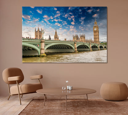 Westminster Bridge and Big Ben London Canvas Print-Canvas Print-CetArt-1 Panel-24x16 inches-CetArt