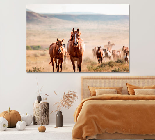 Pryor Mountain Horses Canvas Print-Canvas Print-CetArt-1 Panel-24x16 inches-CetArt