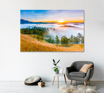 Sun Rises in Alpine Dalat Vietnam Canvas Print-Canvas Print-CetArt-1 Panel-24x16 inches-CetArt