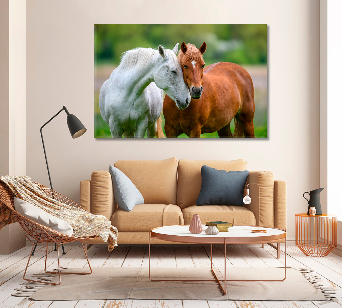 Two Lovely Horses Canvas Print-Canvas Print-CetArt-1 Panel-24x16 inches-CetArt