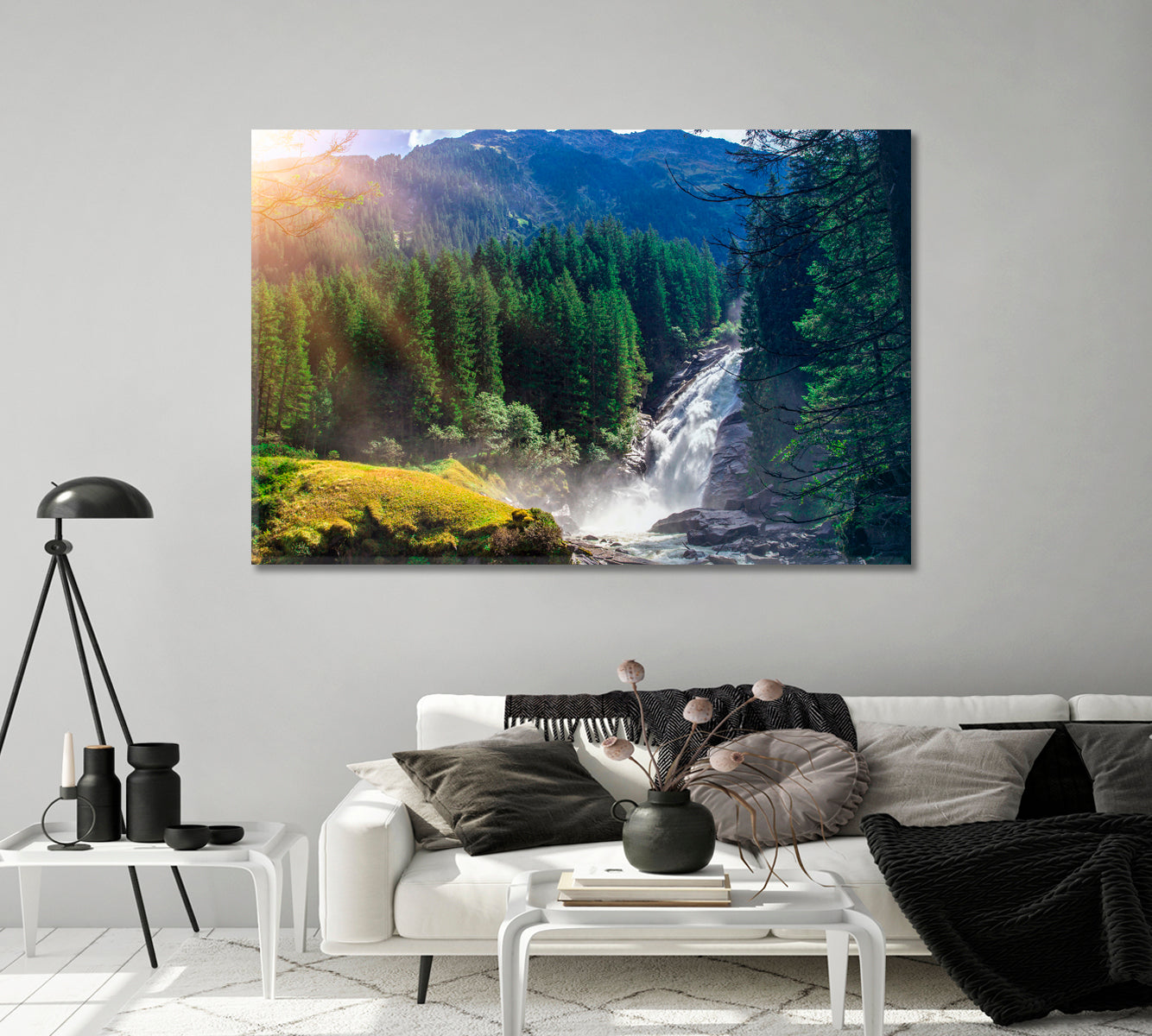 Krimml Waterfalls in High Tauern National Park Austria Canvas Print-Canvas Print-CetArt-1 Panel-24x16 inches-CetArt