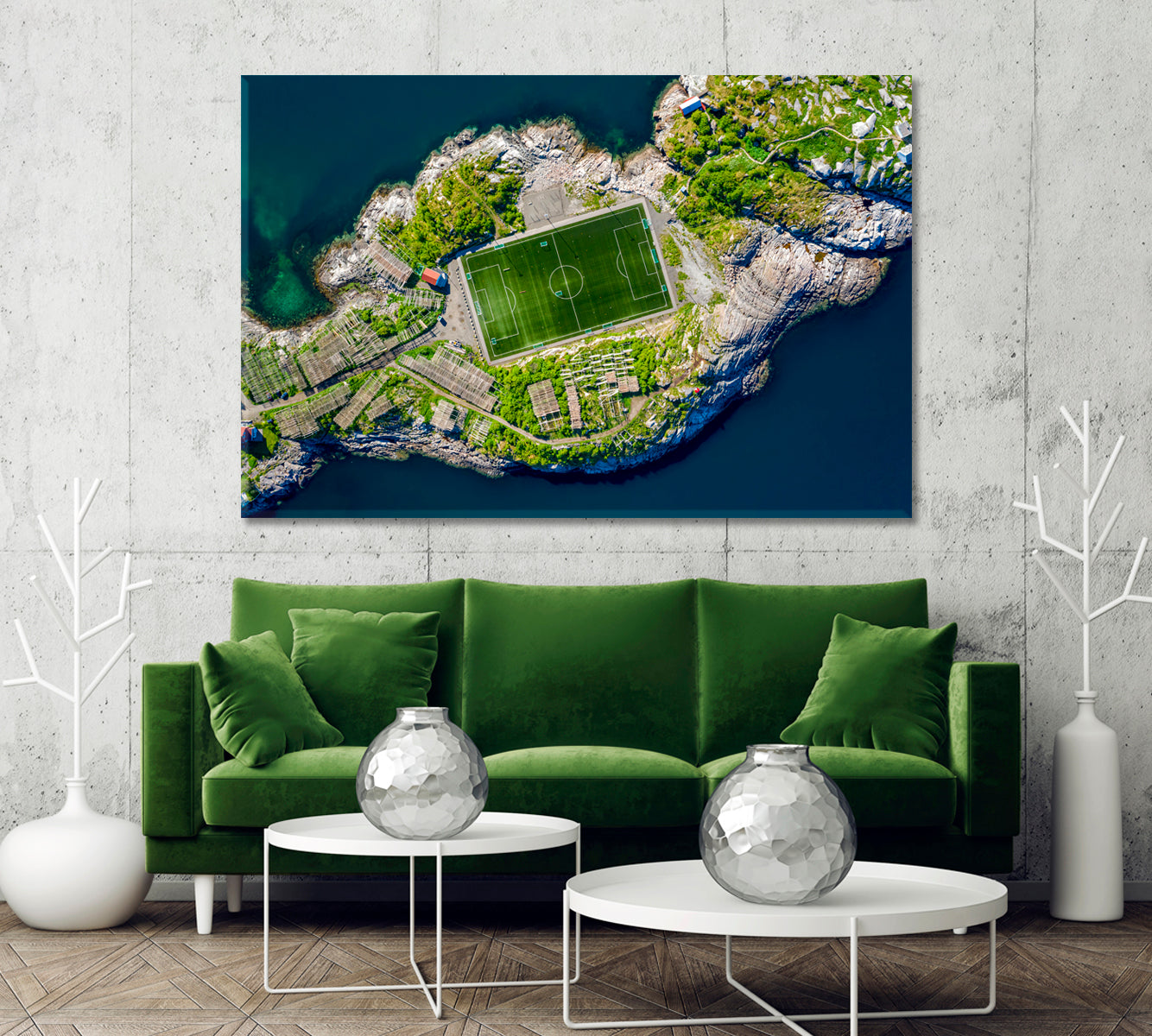 Henningsvaer Football Stadium Canvas Print-Canvas Print-CetArt-1 Panel-24x16 inches-CetArt