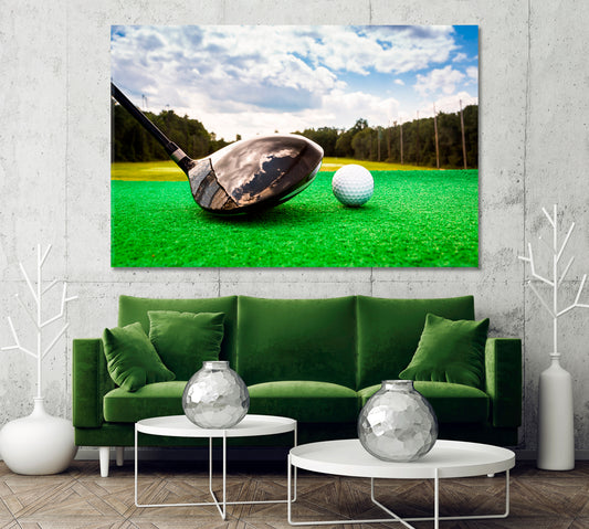 Golf Ball and Putter Canvas Print-Canvas Print-CetArt-1 Panel-24x16 inches-CetArt