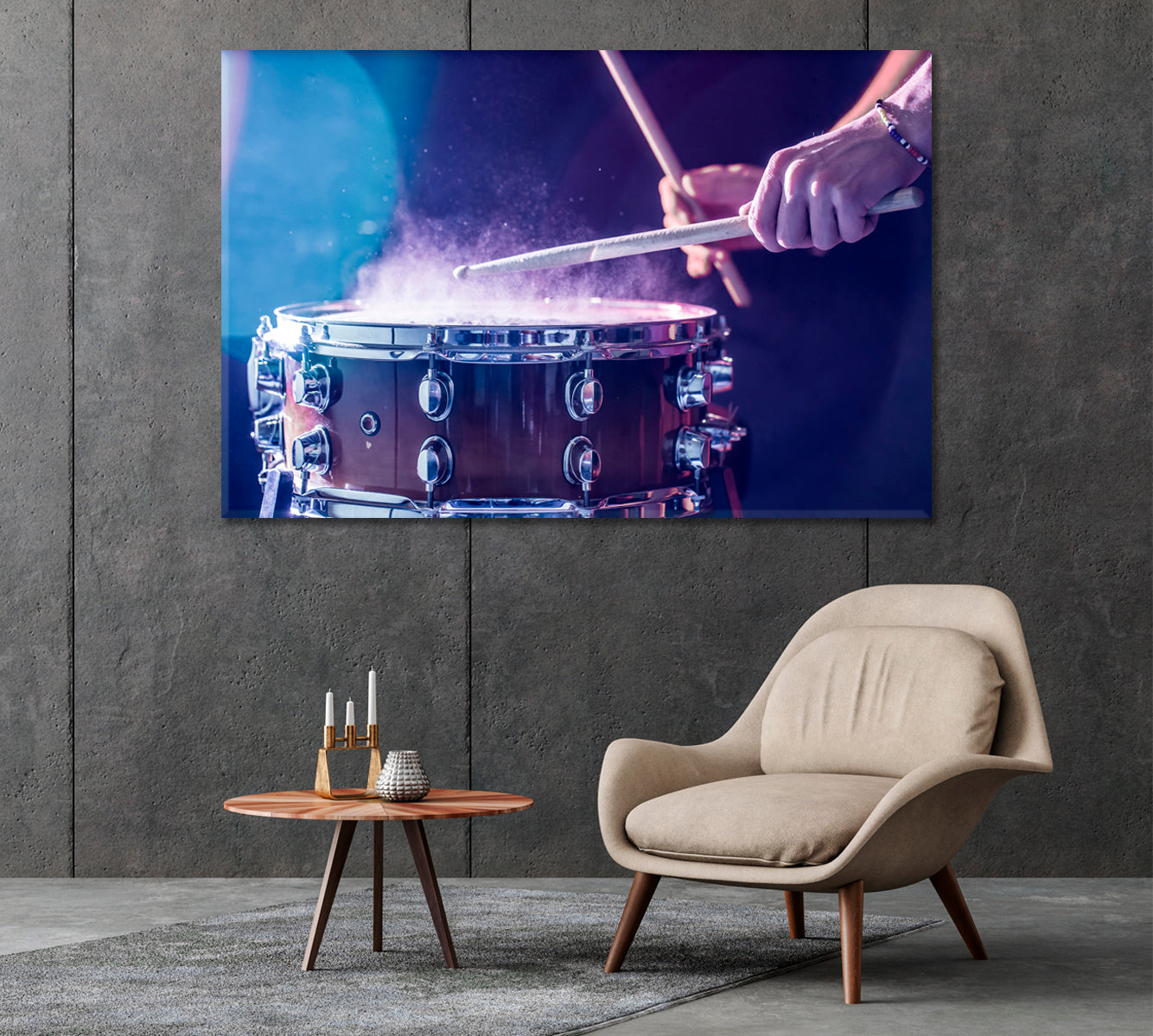 Close Up of Drummer's Hands While Playing Drums Canvas Print-Canvas Print-CetArt-1 Panel-24x16 inches-CetArt