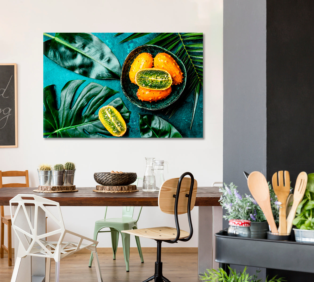 Tropical Fruit Kiwano Passion Fruit Canvas Print-Canvas Print-CetArt-1 Panel-24x16 inches-CetArt