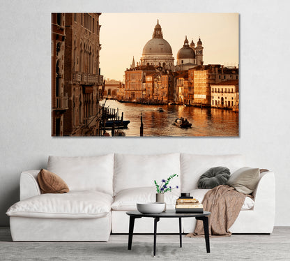 Church Santa Maria della Salute and Grand Canal Venice Italy Canvas Print-Canvas Print-CetArt-1 Panel-24x16 inches-CetArt