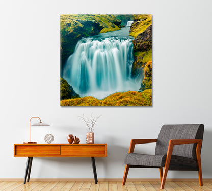 Skogafoss Waterfall Iceland Canvas Print-Canvas Print-CetArt-1 panel-12x12 inches-CetArt