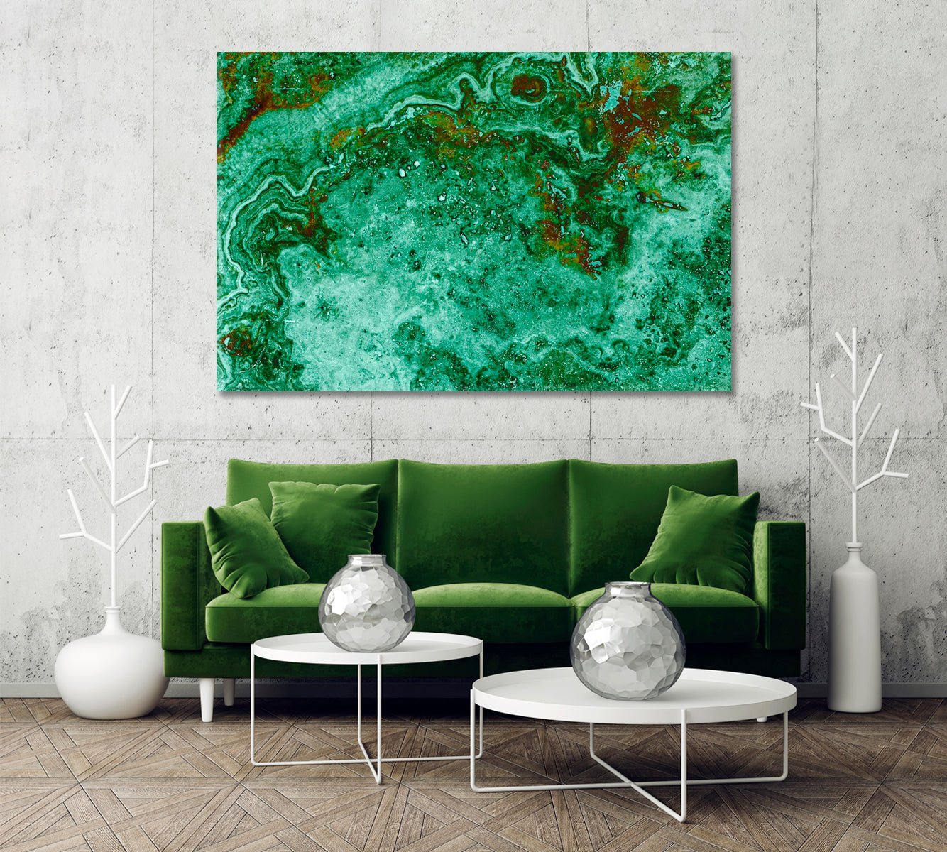 Emerald Green Marble Canvas Print-Canvas Print-CetArt-1 Panel-24x16 inches-CetArt