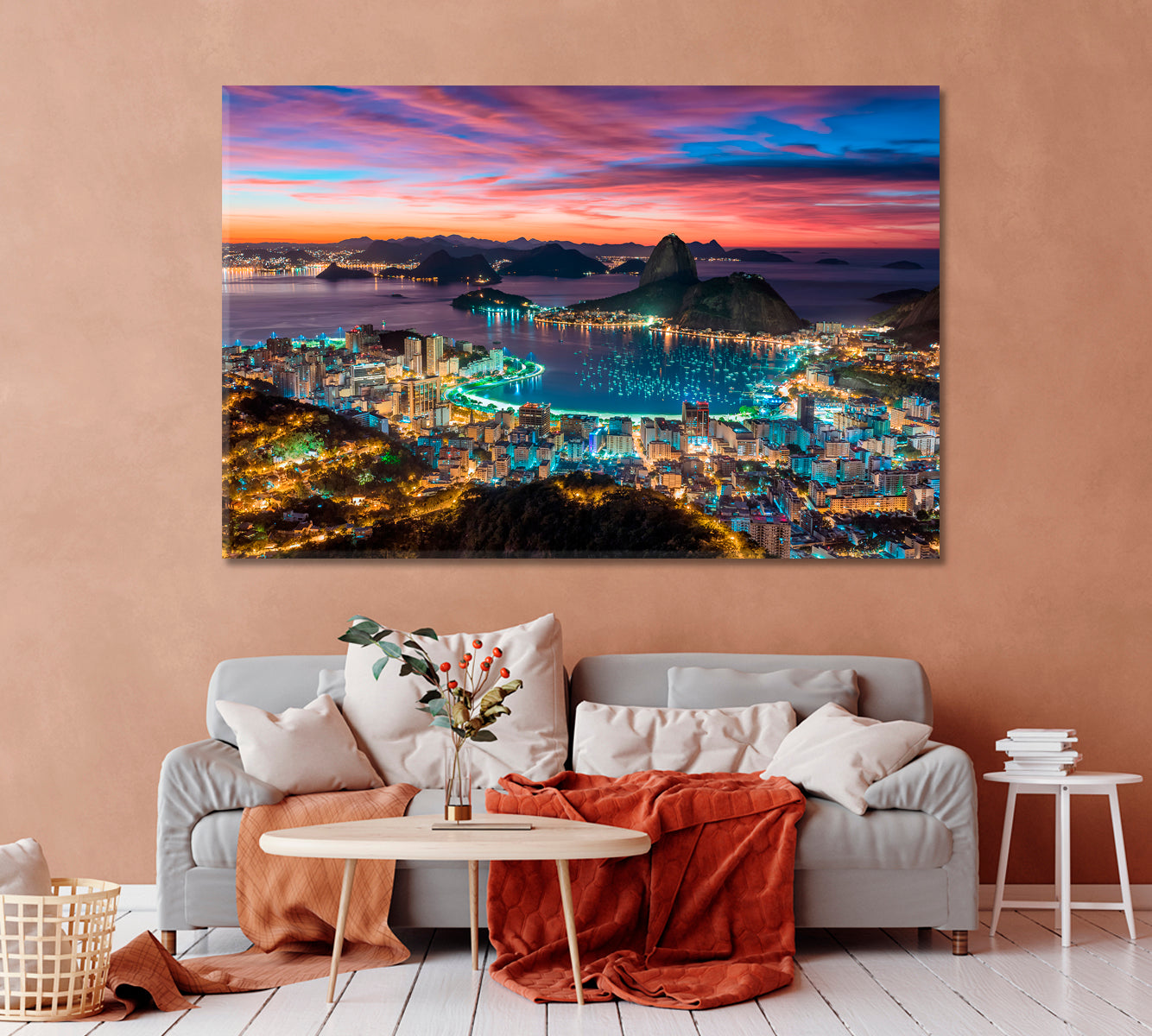 Sunset in Rio de Janeiro Brazil Canvas Print-Canvas Print-CetArt-1 Panel-24x16 inches-CetArt