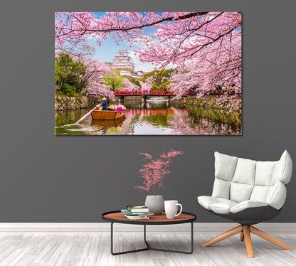 Himeji Castle and Cherry Blossom Season Japan Canvas Print-Canvas Print-CetArt-1 Panel-24x16 inches-CetArt