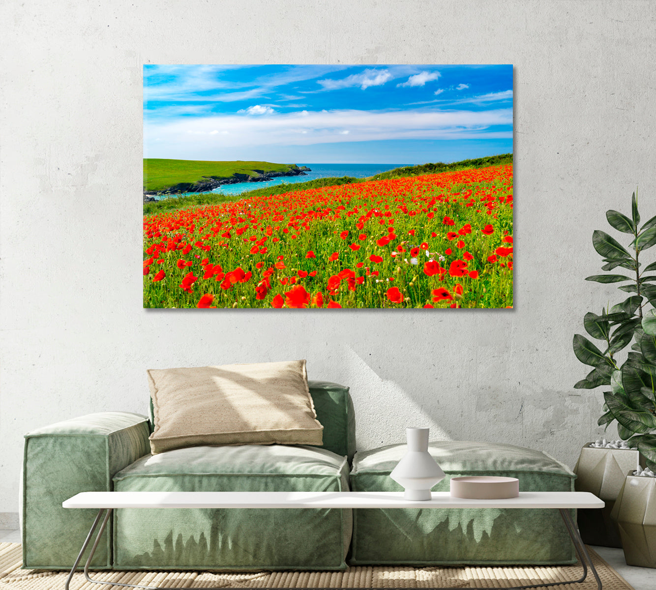 Wildflowers Field with Poppies Canvas Print-Canvas Print-CetArt-1 Panel-24x16 inches-CetArt