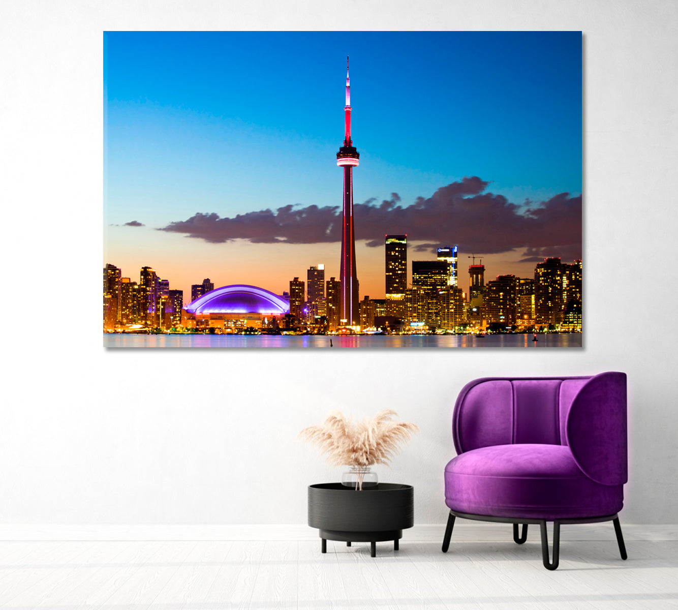 Sunset Over Toronto Canada Canvas Print-Canvas Print-CetArt-1 Panel-24x16 inches-CetArt