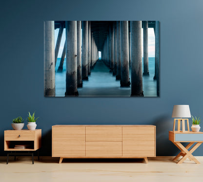 Under the Huntington Beach Pier California Canvas Print-Canvas Print-CetArt-1 Panel-24x16 inches-CetArt