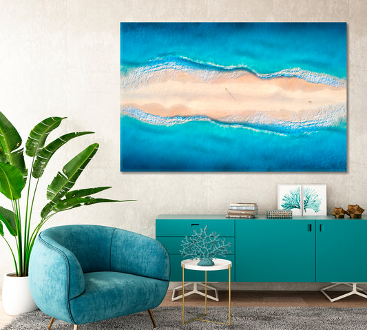 Landscape with White Sand and Ocean Canvas Print-Canvas Print-CetArt-1 Panel-24x16 inches-CetArt