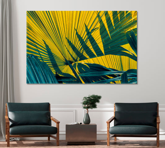 Natural Tropical Palm Leaf Canvas Print-Canvas Print-CetArt-1 Panel-24x16 inches-CetArt