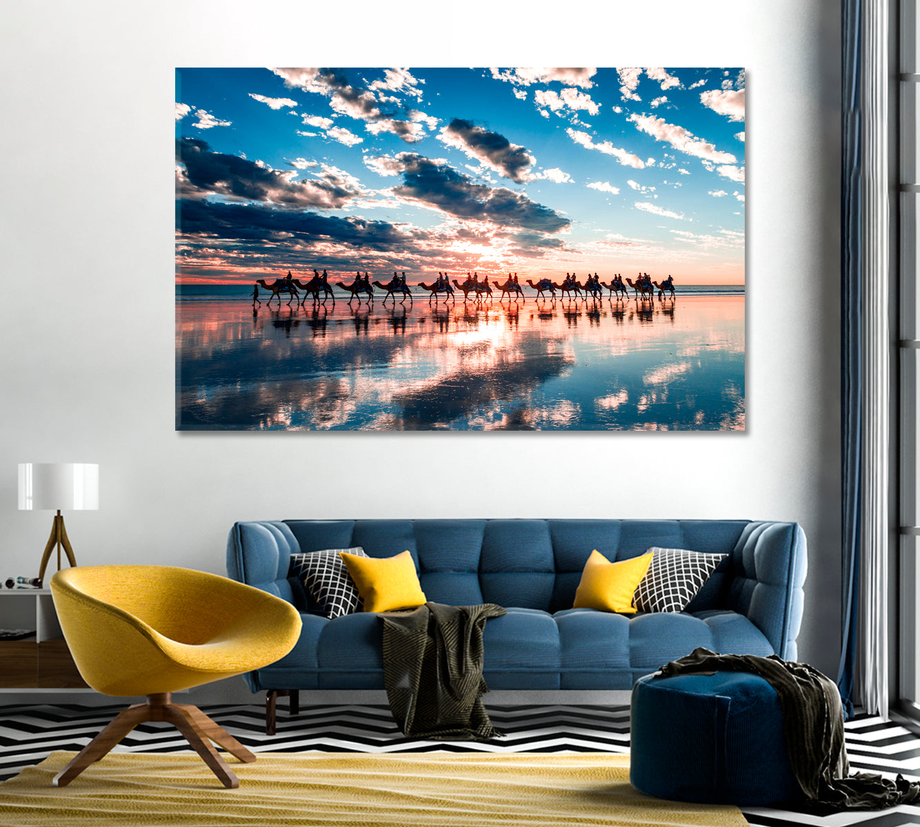 Cable Beach with Camels Australia Canvas Print-Canvas Print-CetArt-1 Panel-24x16 inches-CetArt