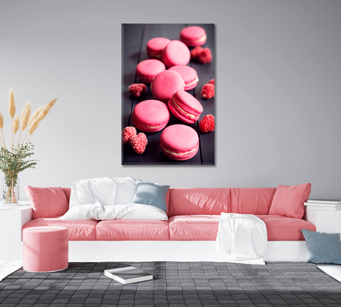 Raspberry Macarons Canvas Print-Canvas Print-CetArt-1 panel-16x24 inches-CetArt